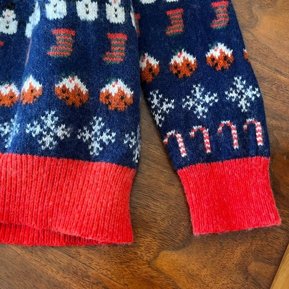 Mini Boden Boy's All Over Christmas Fair Isle Sweater 11-12 Years Wool Blend - Picture 7 of 15